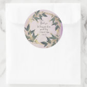 Trouwen Olijfkrans gepersonaliseerd Ronde Sticker (Tas)