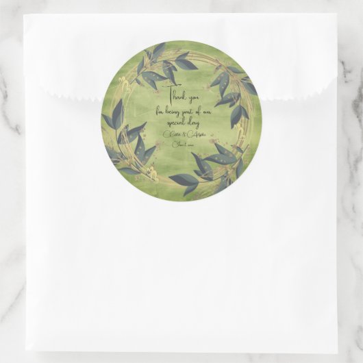 Trouwen Olijfkrans Gepersonaliseerde Sticker (Tas)