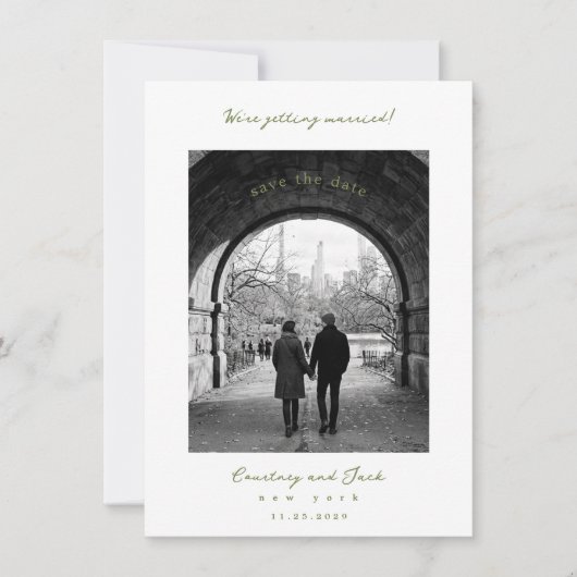 Trouwen Olive Save The Date (Voorkant)