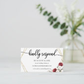 Trouwen Online RSVP Bourgondië Bloemen Geometrisch Informatiekaartje (Staand voorkant)