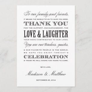 trouwen   Ontvangst Hartelijk dank Bedankkaart