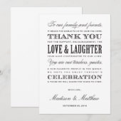 trouwen | Ontvangst Hartelijk dank Bedankkaart (Voorkant / Achterkant)