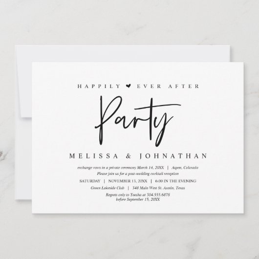 Trouwen op de vlucht, feest voor altijd gelukkig kaart (Voorkant)