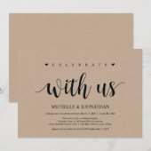 Trouwen op de vlucht, vier met ons Uitnodigingen (Voorkant / Achterkant)