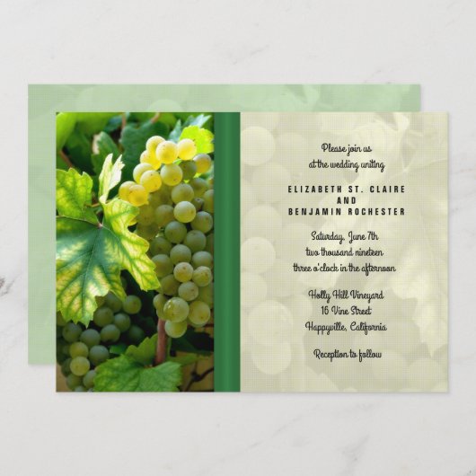 Trouwen op de wijngaard uitnodiging (Voorkant / Achterkant)