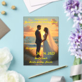 Trouwen op het strand bij zonsondergang acryl uitnodigingen (Insitu (Huwelijk))