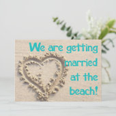 Trouwen op het strand Bruiloft Feest Uitnodiging (Staand voorkant)