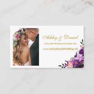 Trouwen Paarse Bloemen Foto Website Invoegen Kaart