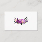 Trouwen Paarse Bloemen Foto Website Invoegen Kaart (Achterkant)