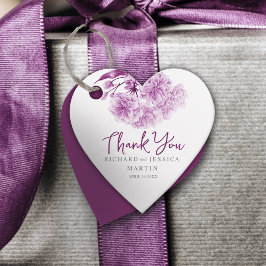 Trouwen paarse bloemen waterverf dank u gunst bedankjes labels