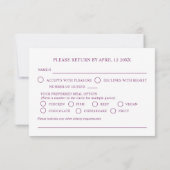 Trouwen paarse bloesem bloemen RSVP kaartje (Achterkant)