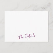 Trouwen paarse boombloesem De details plat Informatiekaartje (Voorkant)