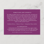 Trouwen paarse boombloesem De details plat Informatiekaartje (Achterkant)