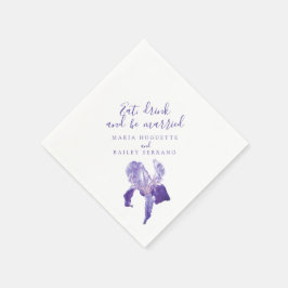 Trouwen paarse iris ultra violette papieren servet
