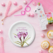 Trouwen paarse krokuskunst genoemd papier bord (Feest)