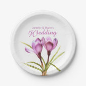 Trouwen paarse krokuskunst genoemd papier bord (Voorkant)