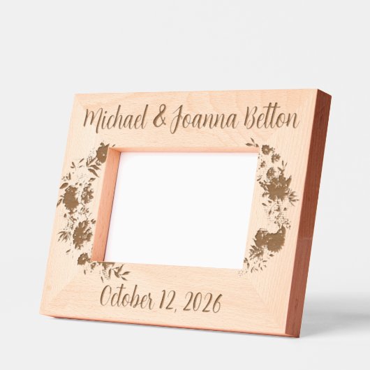 Trouwen Pas getrouwd Jubileum Bloemen Gegraveerde Lijstjes (Links)