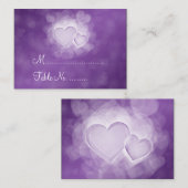 Trouwen Plaatskaarten Modern Hearts Paarse Plaatskaartje (Voorkant / Achterkant)