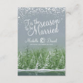 Trouwen QR delen liefde winter bruiloft grijs groe Informatiekaartje (Voorkant)