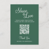 Trouwen QR delen liefde winter bruiloft grijs groe Informatiekaartje (Achterkant)
