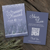Trouwen QR delen liefde winter bruiloft sneeuw bla Informatiekaartje