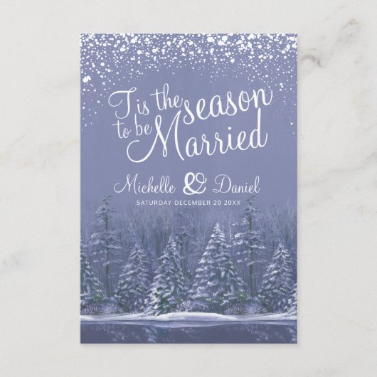 Trouwen QR delen liefde winter bruiloft sneeuw bla Informatiekaartje (Voorkant)