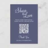 Trouwen QR delen liefde winter bruiloft sneeuw bla Informatiekaartje (Achterkant)