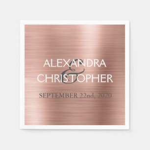 Trouwen Roos Gold Blush Roze Folie servetten