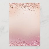 Trouwen roos goud roze confetti menukaart kaart (Achterkant)