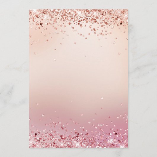 Trouwen roos goud roze confetti menukaart kaart (Achterkant)