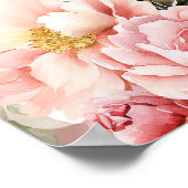 Trouwen roos gouden bloemen kant welkomstbord poster (Hoek)