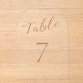 Trouwen roos gouden sierlijke acryl tafel nummer acryl uitnodigingen (Voorkant)