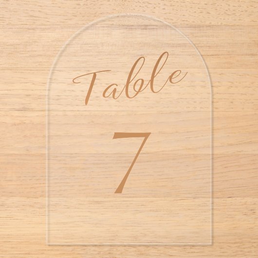 Trouwen roos gouden sierlijke acryl tafel nummer acryl uitnodigingen (Voorkant)