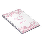 Trouwen, Roze Bloeiende Gast Log in Boek Notitieboek (Rechterzijde)