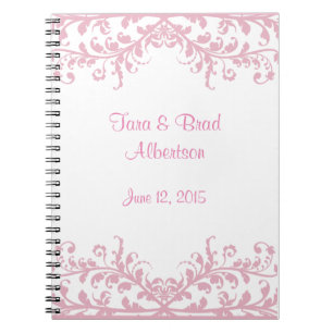 Trouwen, Roze Bloeiende Gast Log in Boek Notitieboek