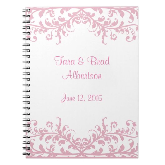 Trouwen, Roze Bloeiende Gast Log in Boek Notitieboek (Voorkant)
