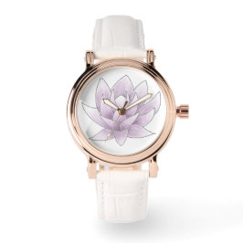Trouwen Roze Lotus Wit en Roos Gold Horloge