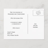 Trouwen RSVP Briefkaart gouden ringen Roos bloembl (Achterkant)