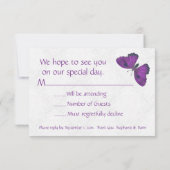 Trouwen RSVP Butterfly Brocade Paarse (Achterkant)