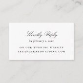 Trouwen RSVP Eenvoudig, Elegant Zwart-wit Informatiekaartje (Voorkant)