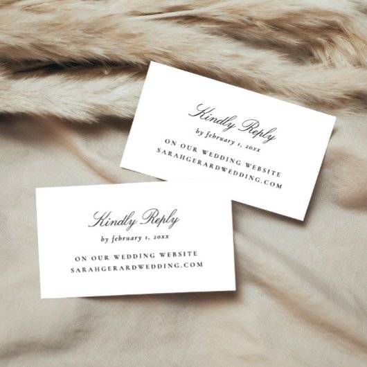 Trouwen RSVP Eenvoudig, Elegant Zwart-wit Informatiekaartje