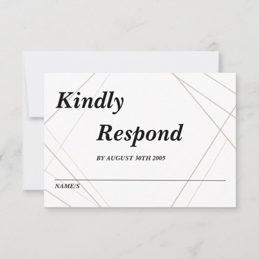 Trouwen RSVP Kaart – Elegant Response Kaart (Voorkant)
