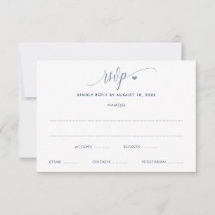 Trouwen RSVP Kaart Modern Fun Dusty Blue