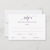 Trouwen RSVP Kaart Modern Fun Plum / Paarse (Voorkant)