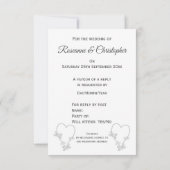 Trouwen RSVP Kaart Zilveren Hart Vlinders (Achterkant)