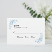 Trouwen RSVP Kaarten  Dusty Blue (Staand voorkant)