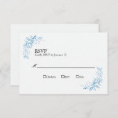 Trouwen RSVP Kaarten  Dusty Blue (Voorkant / Achterkant)