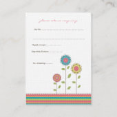 Trouwen RSVP Kaarten - Girly Modern Vector Flowers (Achterkant)