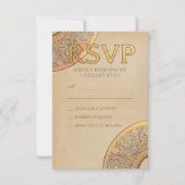 Trouwen RSVP Kaarten | Gold Nouveau Deco (Voorkant)