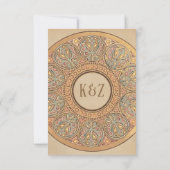 Trouwen RSVP Kaarten | Gold Nouveau Deco (Achterkant)